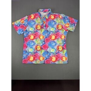Hreski Performance Golf Polo Shirt Vibrant Paint Splatter Mens XXL